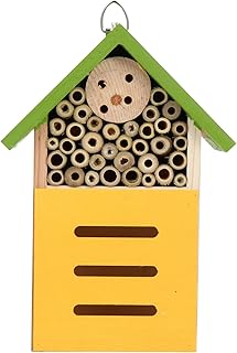 Cabilock Drewniane Owady Owadów Hotel Gniazdowania Siedlisk Zewnątrz Ogród Pszczoła Motyl Biedronki Owadów Bug Siedliska (Zielony)