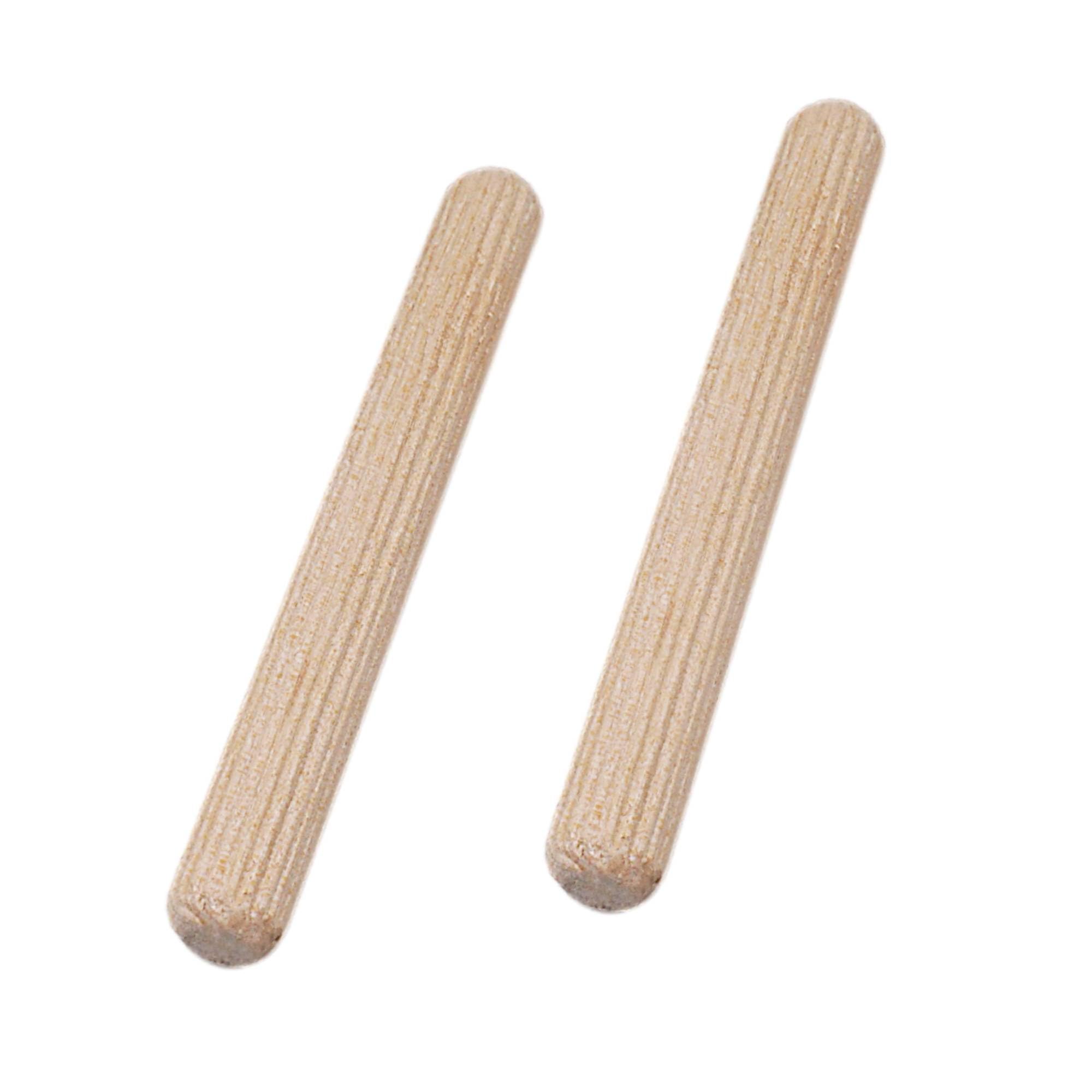 SKIR'CO (300 pezzi) Tasselli in Legno 8 x 70 mm, Tappi in Legno Scanalati, Perni Scanalati per Mobili, Tasselli Scanalati