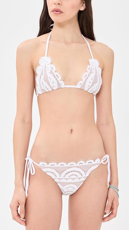 PQ Swim Women's Lace Tie Side Full Bikini Bottoms