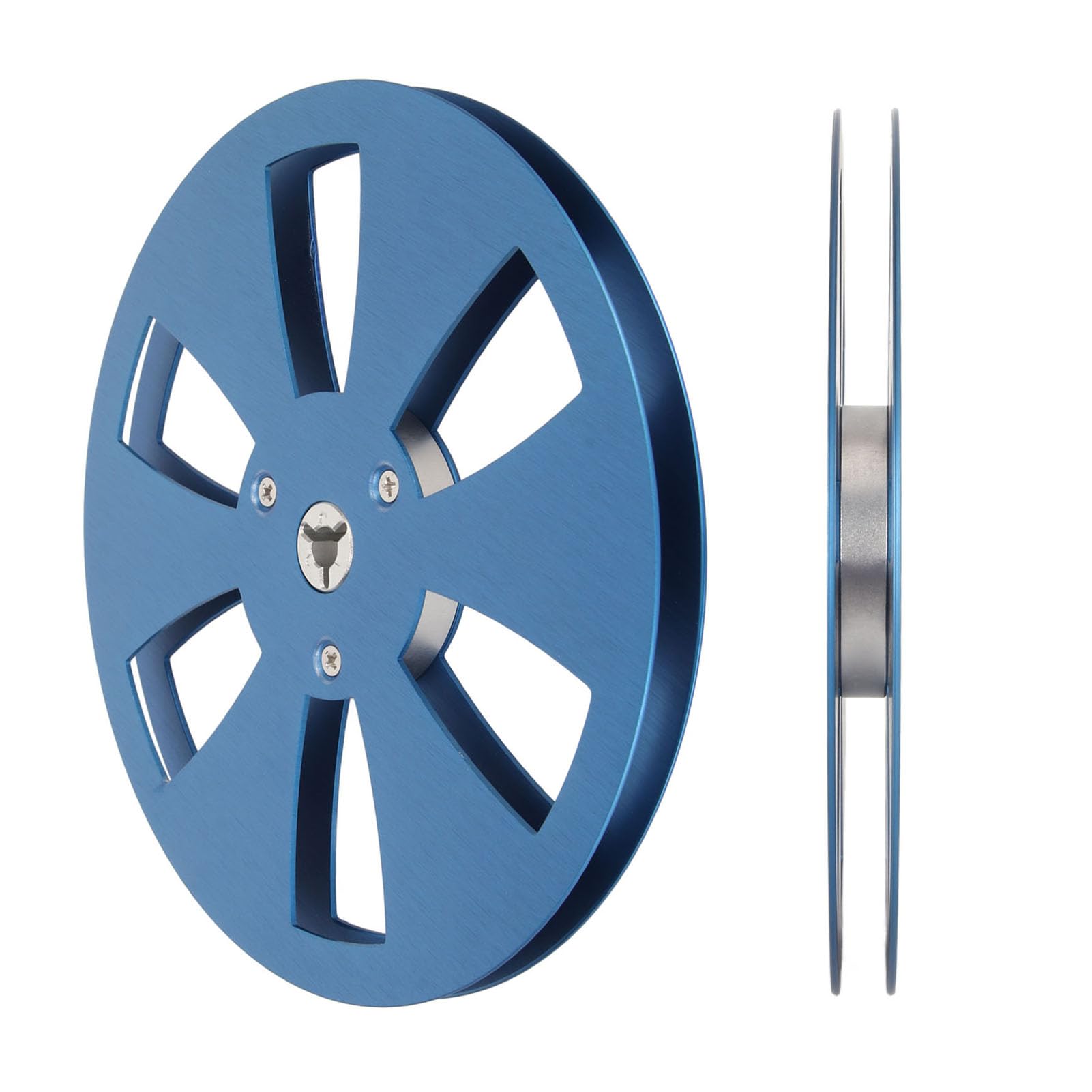 7-Zoll-Leeraufwickelspule, für 1/4-Zoll-Band, 6-Loch-Ersatzband-Leerspule, Aluminium-Tonbandspulen-Öffnungsmaschinenteil (Blau)
