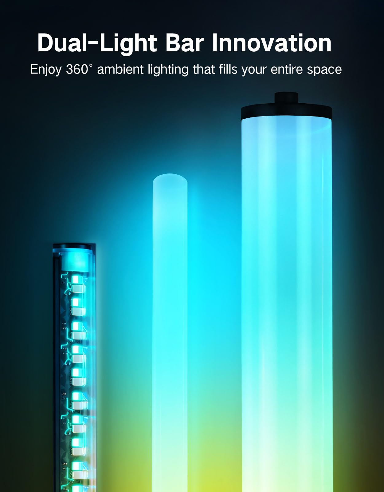 HOMCOM LED vloerlamp 42 W Dimbare RGBCW vloerlamp met Wi-Fi bediening, muziek | Netherlands