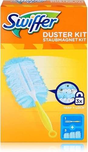 Swiffer Microfibre dust Cleaner Set, 1 Handle and 3 Replacement Pads (Pack of 1x1 Piece)