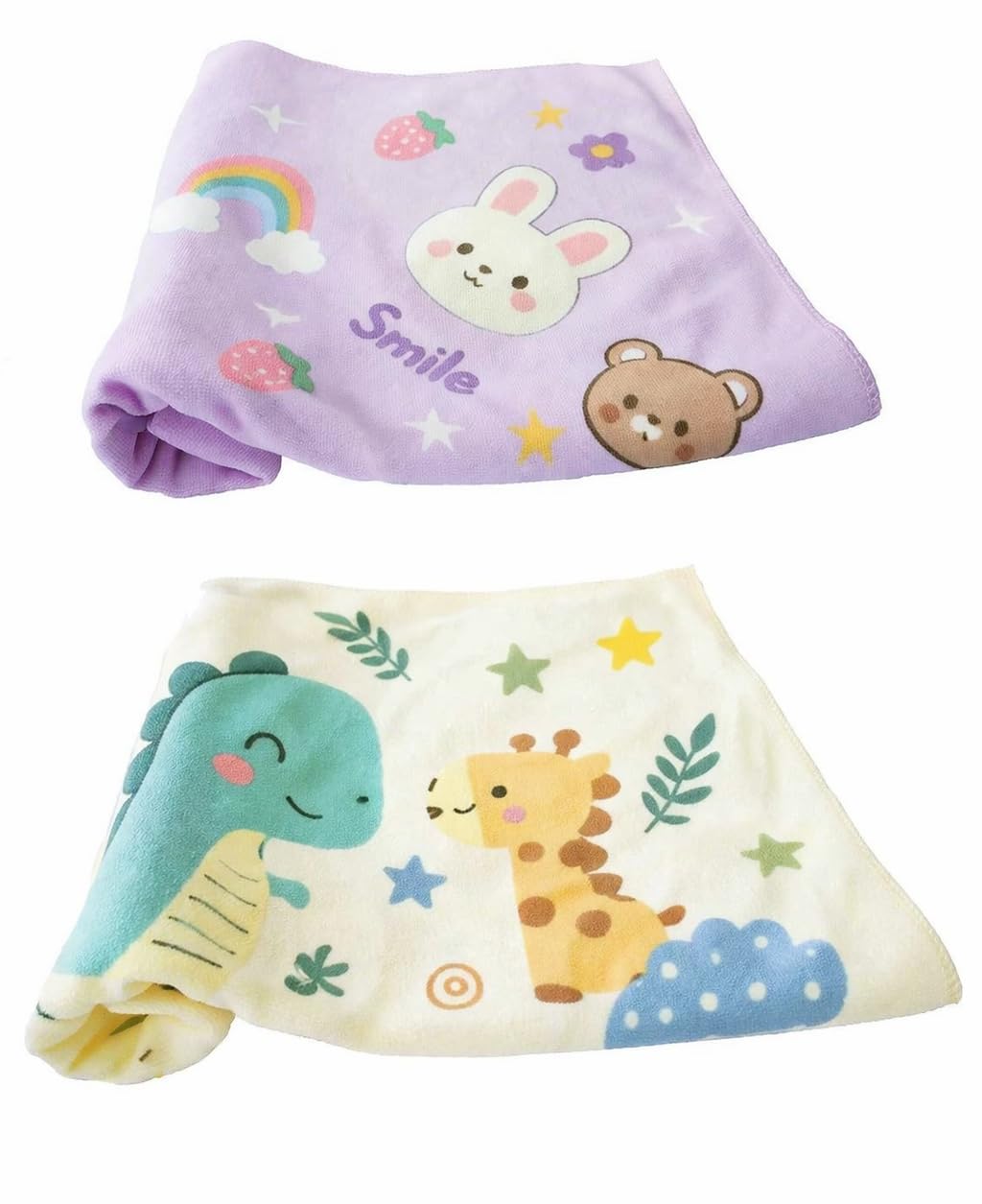 TERI BERI 100% Soft Cotton Baby Bath Towel for Infants/New Born/Babies (0-12 Months) (Pack of 2) (Colours & Prints Vary), Multi-picture-25