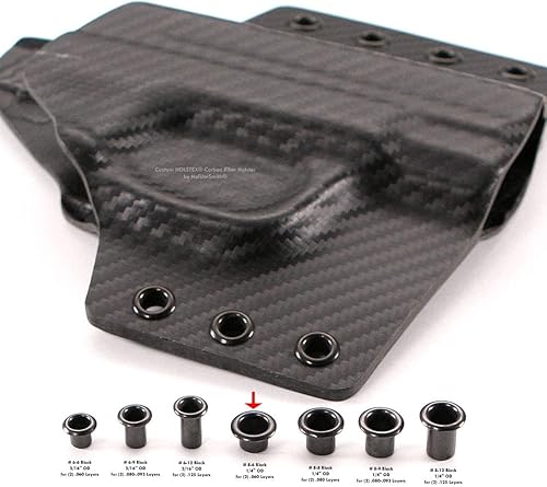 Miniatura 8 de Kydex - Ojales para funda (14 pulgadas de diámetro) (latón pulido) - (paquete de 100) - (fabricado en Estados Unidos) - Remaches Kydex para hacer