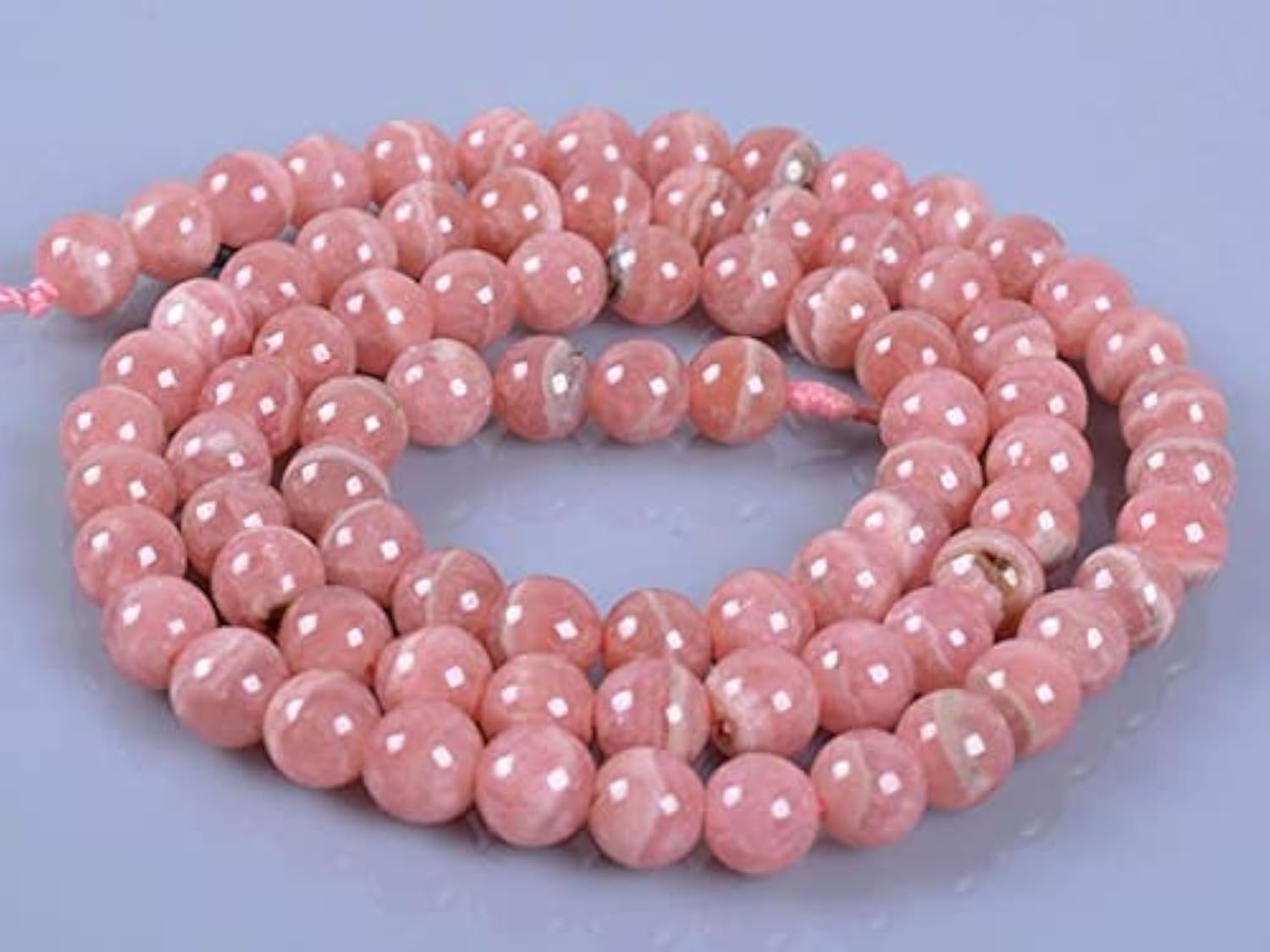 Rhodochrosite d'Argentine perles en pierre naturelle 5mm pour création bijoux DIY 16"
