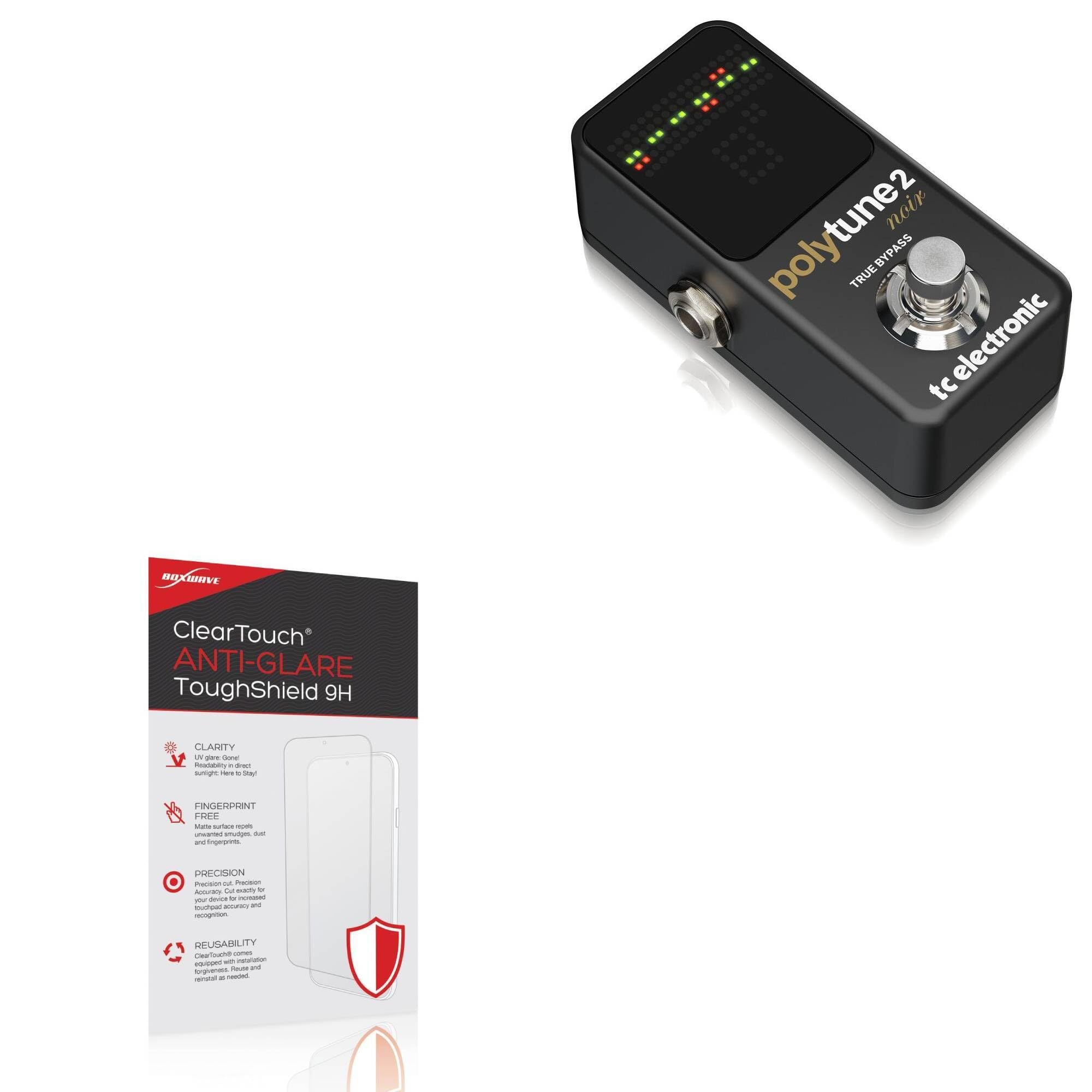 BoxWave Screen Protector Compatible with TC Electronic Polytune 2 Noir - ClearTouch Anti-Glare ToughShield 9H (2-Pack), Anti-Glare 9H Tough Flexible Film Screen Protector