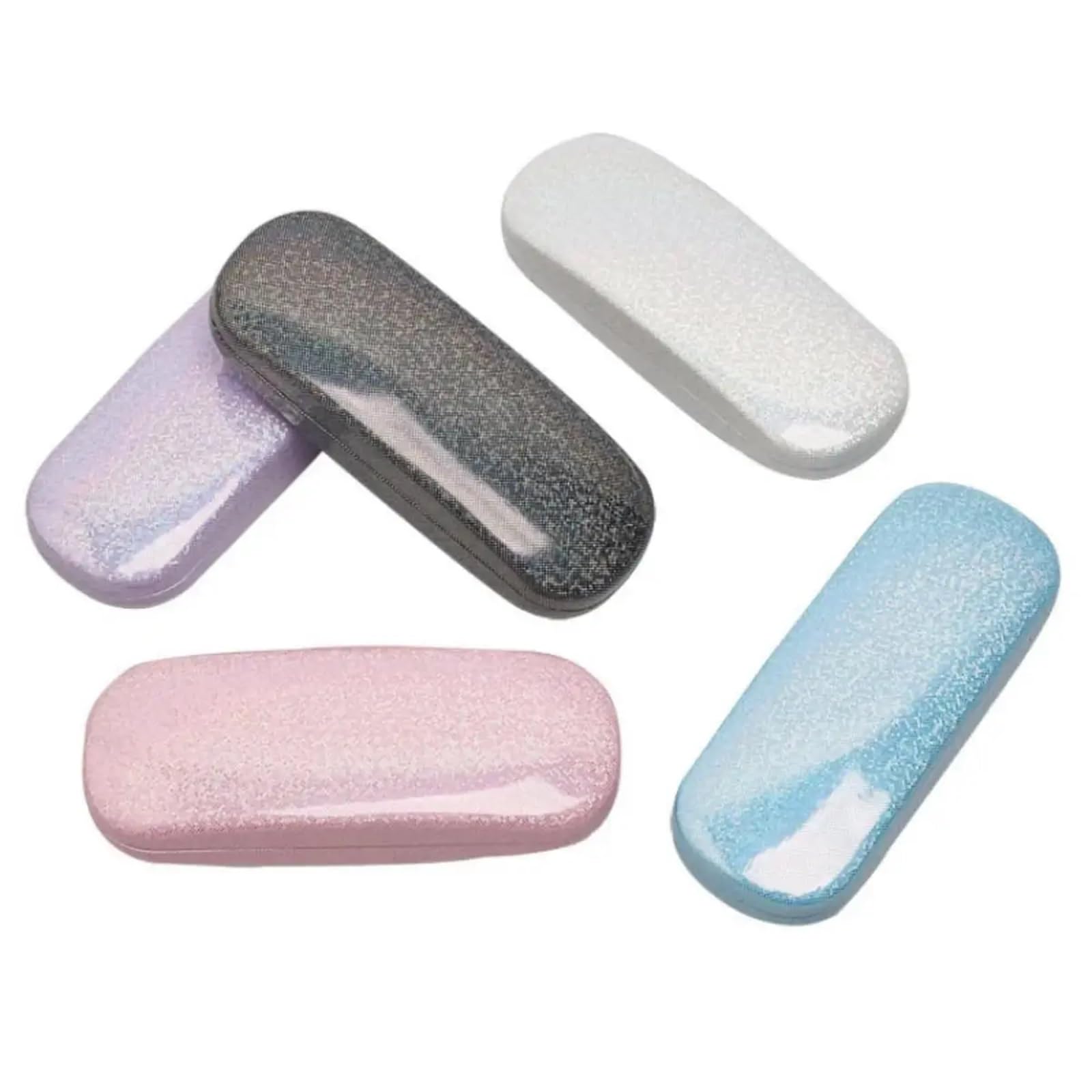 1pc Elegant Glitter Sequins Sunglasses Case Portable PU Leather Reading Storage Box For Men Women Pour Femmes et Hommes