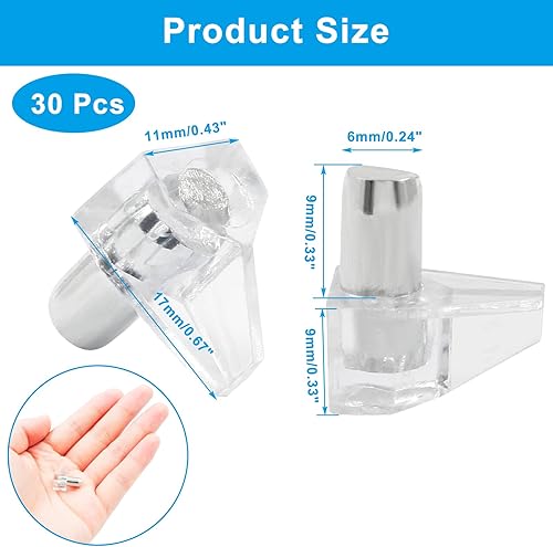 Miniatura 7 de Biaungdo 60 clavijas de plástico de 0.236 pulgadas (0.236 in), color blanco, clavijas pequeñas para estantes de gabinete, pasadores de repuesto,