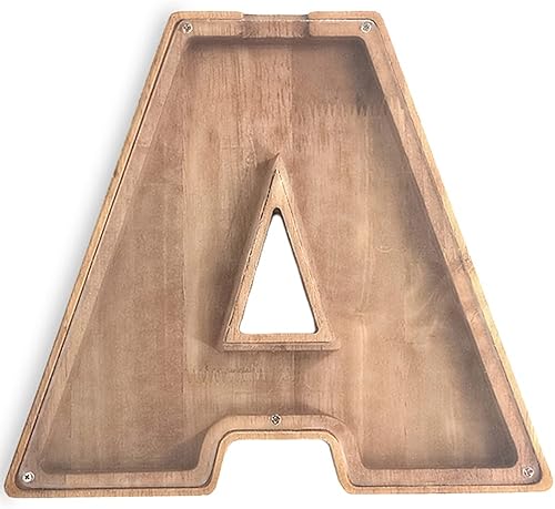 Miniatura 1 de ARTANLIFE Boalord - Alcancía grande de 9.1 pulgadas para niños, niñas, adultos, niños pequeños, letra de madera personalizada con nombre inicial del