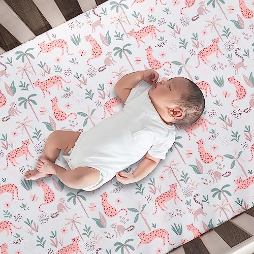 Image of Lambs & Ivy Enchanted Safari Leopard /Lemur Jungle 3-Piece Baby Crib Bedding Set