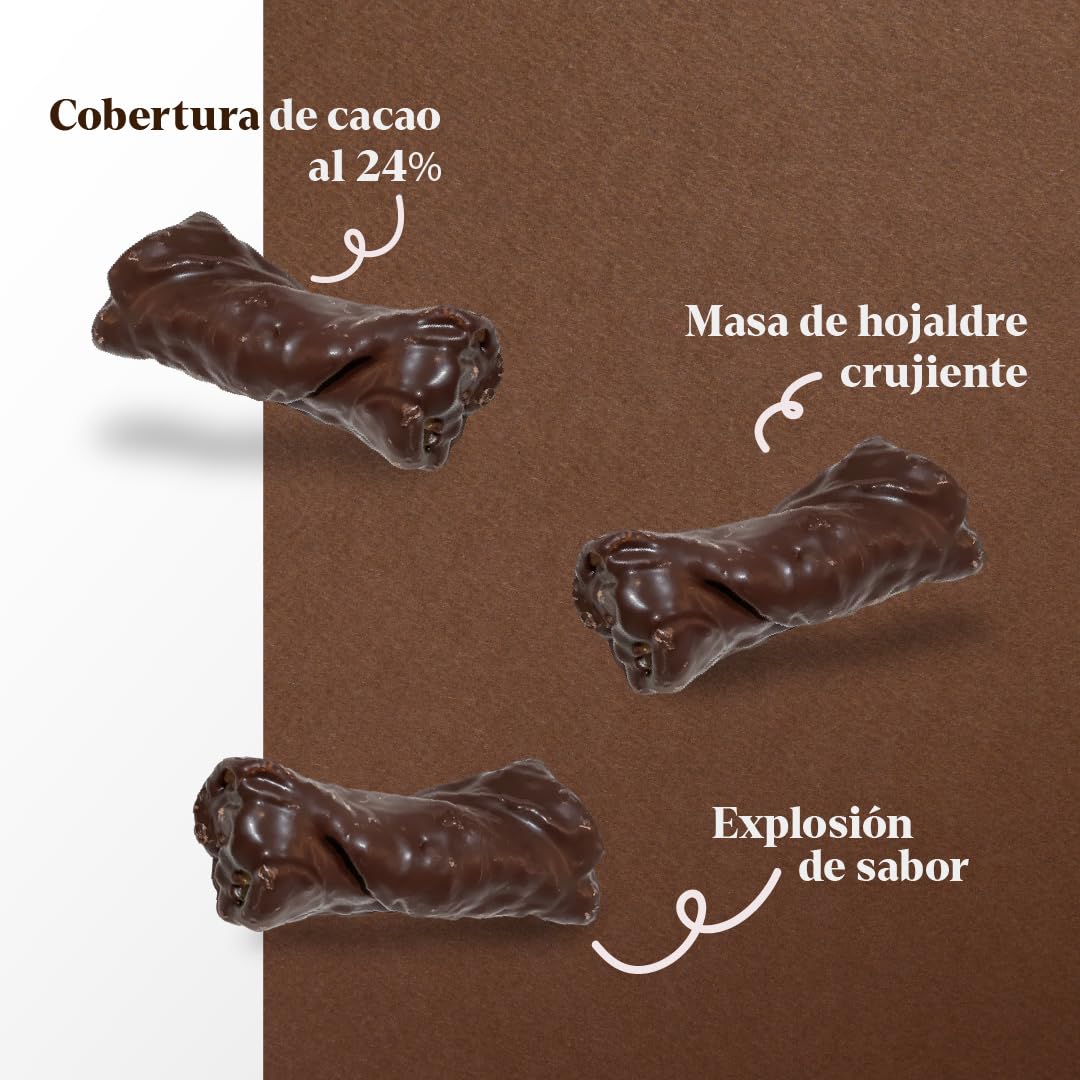 LAPASION - Lazos De Hojaldre Rellenos De Chocolate | Chocolates Crujientes Hojaldrados | Cubierta de Cacao | Postres Artesanos | 2.5 Kg