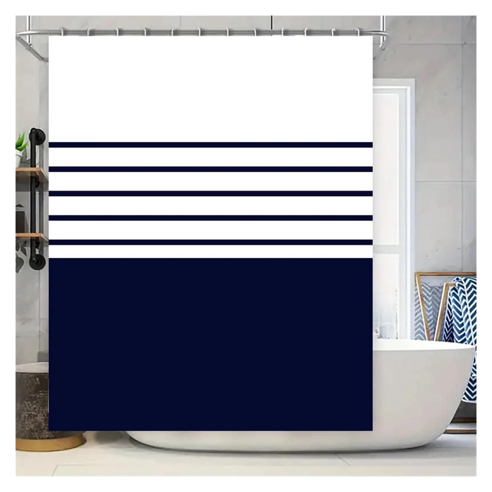 Luysgbxr Color01 Shower Curtain Shower Curtain Set With Multiple Strips Design Waterproof Fabric For Bathrooms Decorations In Kitchen Dini(200X180cm)