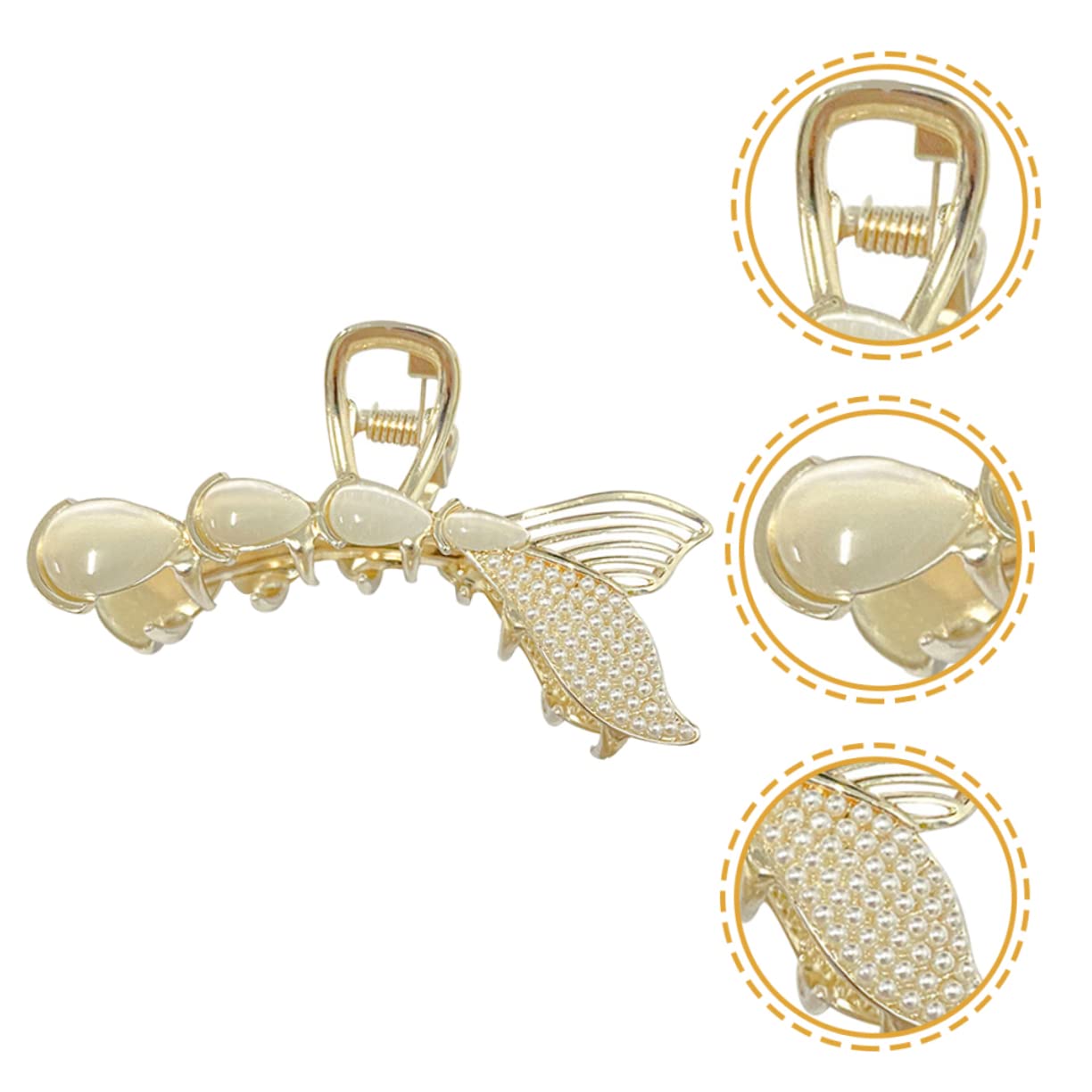FRCOLOR 5pezzi Fermaglio Per Forma Di Sirena Con Perle Clip Per Eleganti Per Donne Accessorio Chic Per Acconciature Design Pratico Per Ogni Occasione