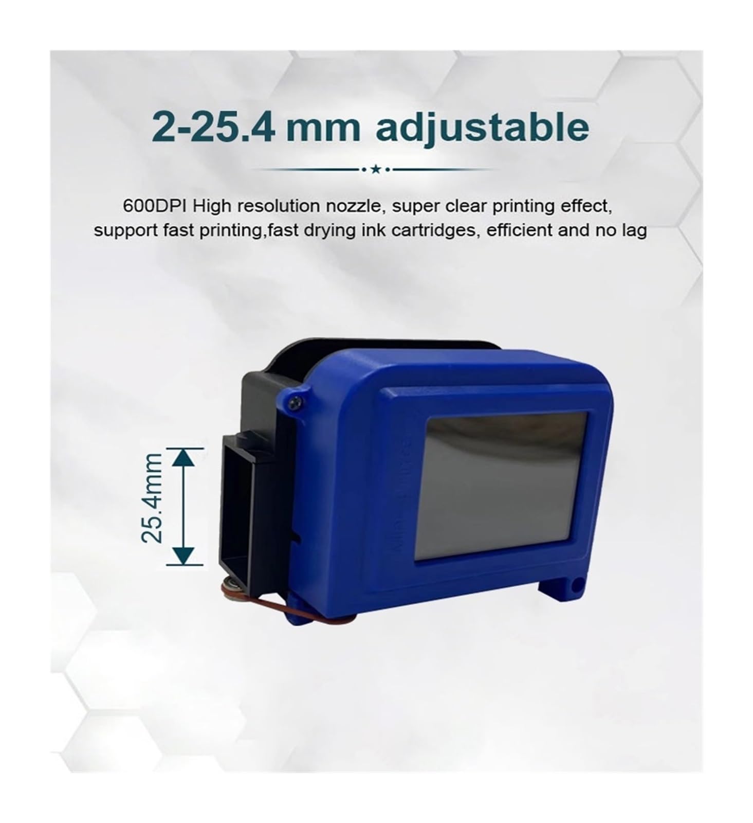 Imprimante Portable, Imprimante à Jet d'encre Mini 25,4 mm sans Verrouillage, Bande QR Portable, numérotation de Code par lot, imprimante d'étiquettes Logo(with 1 Cartridge)