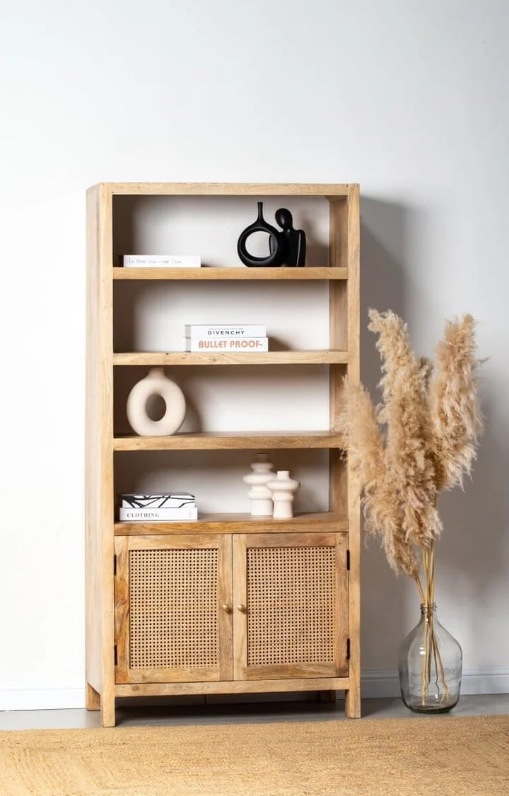FURNSTREET FURNITURE Rattan Wooden Bookshelves Mango Wood-picture-15