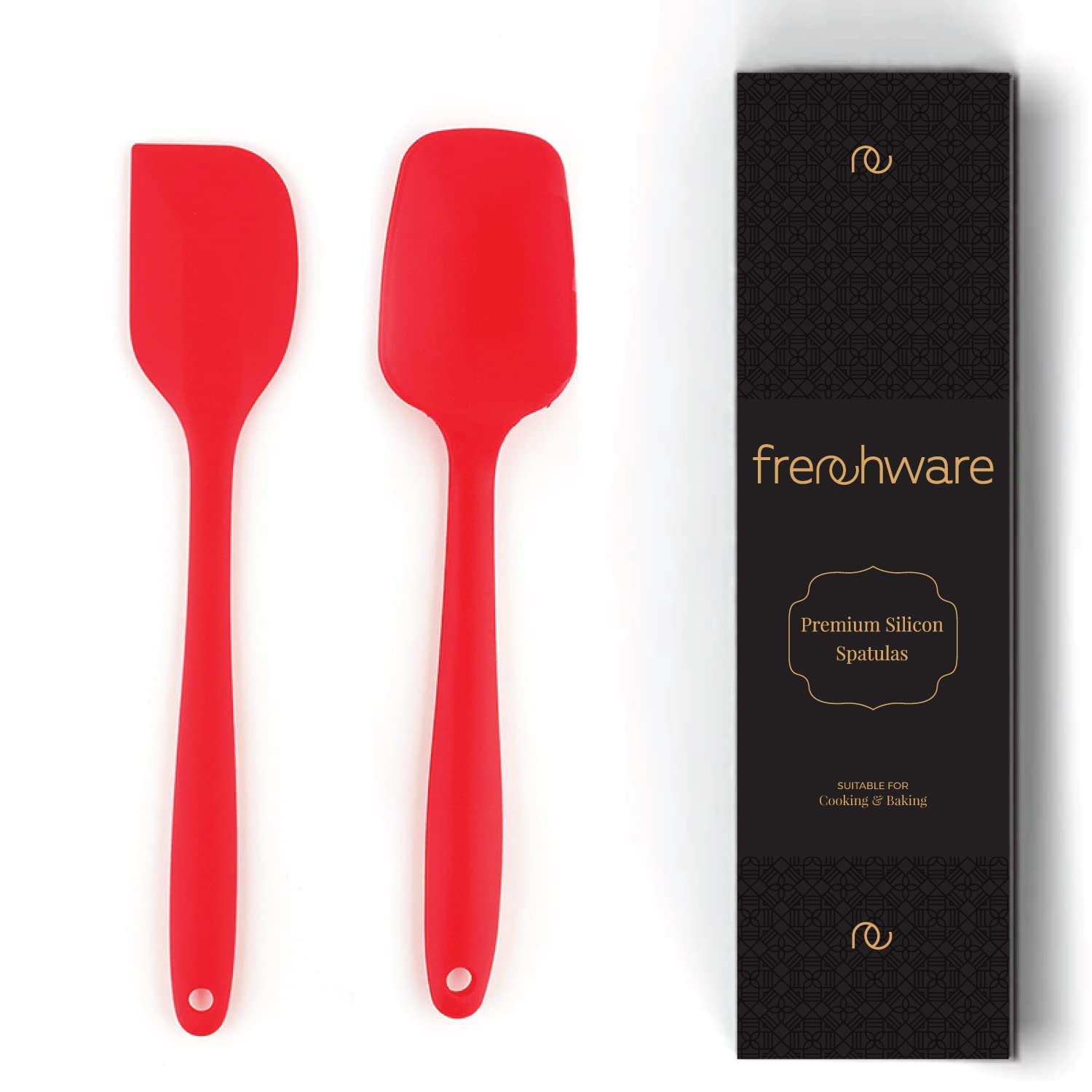 Frenchware Set of 2 Non-Stick Silicone Large Spatula and Spoon for Cooking