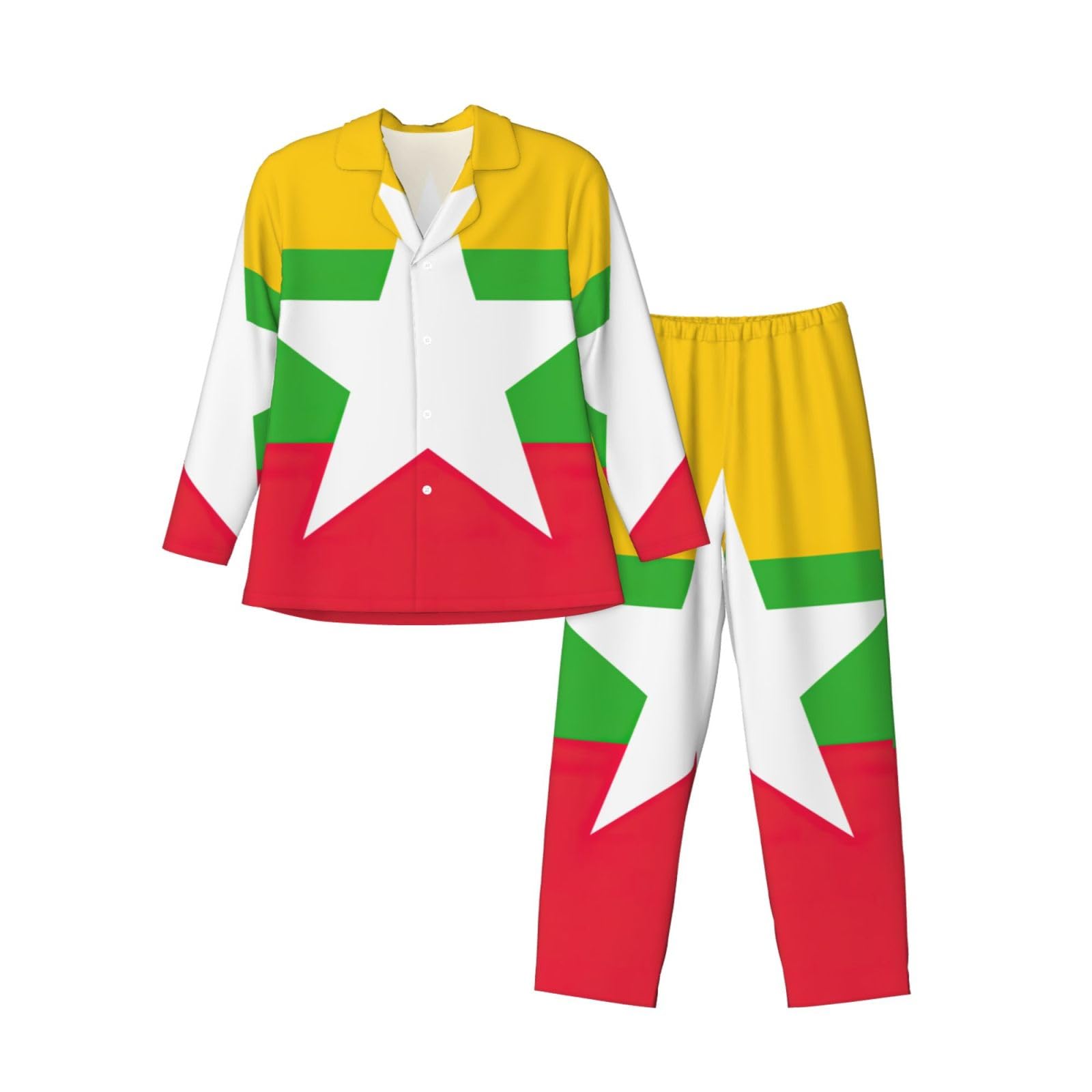Pyjama homme drapeau Myanmar haut de gamme avec finitions soignées - 8