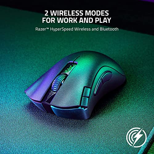 Image of (Renewed) Razer DeathAdder V2 X Hyperspeed: Award-Winning Ergonomic Design - Ultra-Fast Hyperspeed Wireless Ergonomic Gaming Mouse - 235hr Battery Life - RZ01-04130100-R3A1, Black