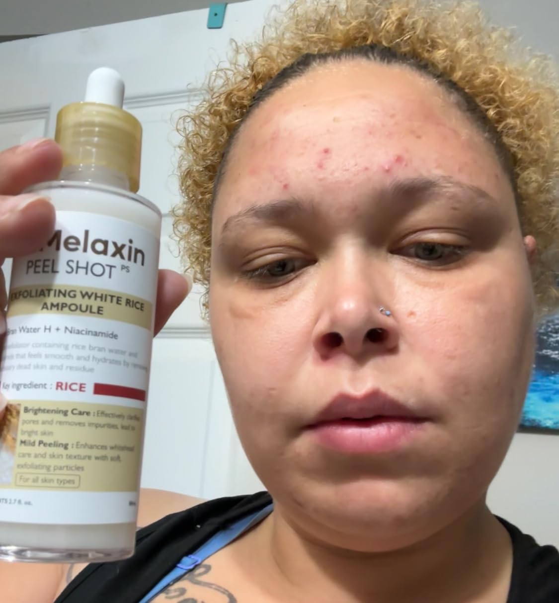Peel Shot Glow after rinsing, radiant skin
