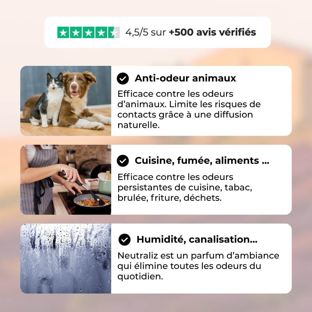 Combinaison Anti-odeurs fait en France - Parfums naturels & frais - 100% naturel aux Huiles Essentielles (54 ml)