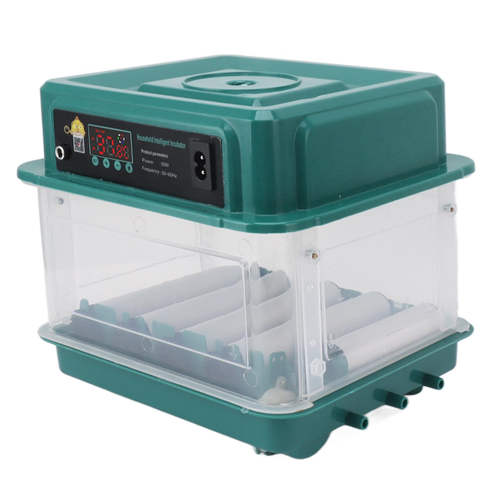 Incubadora de Huevos, Máquina Automática Digital para Incubar Aves de Corral con Volteador Automático de Huevos, Ovoscopio LED y Fuente de Alimentación Dual, para (Enchufe de la UE 10)