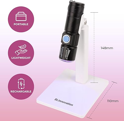 Miniatura 2 de SLinnovation - Mini lámpara de uñas recargable para uñas de poligel, secador de luz UV de esmalte de gel de mano con sello de silicona, lámpara de