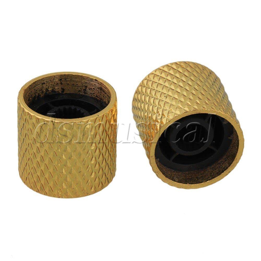 4X Gold Dome Knobs for Guitar Bass Push On Plastic Insert