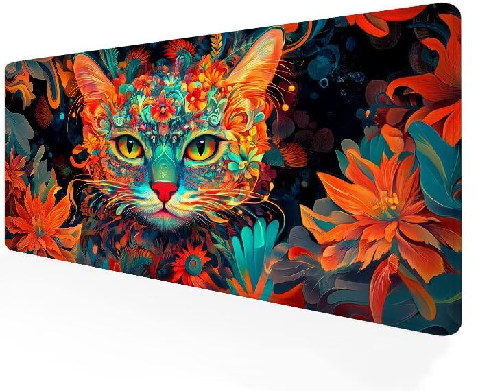 Tapis de souris gamer XXL orange pour aménager un grand espace bureau de travail