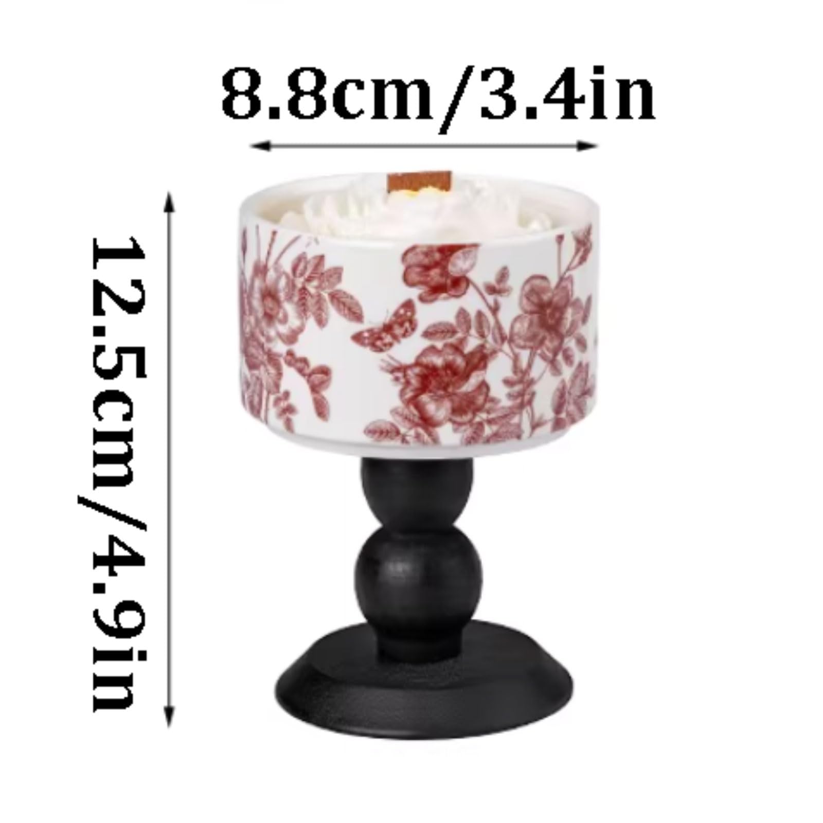 Kompaktowe świece ceramiczne z wosku sojowego i botanicznych olejków eterycznych, świece cylindryczne w szkle, świece zapachowe retro, trwałe, nie kłujące (Gardenia)