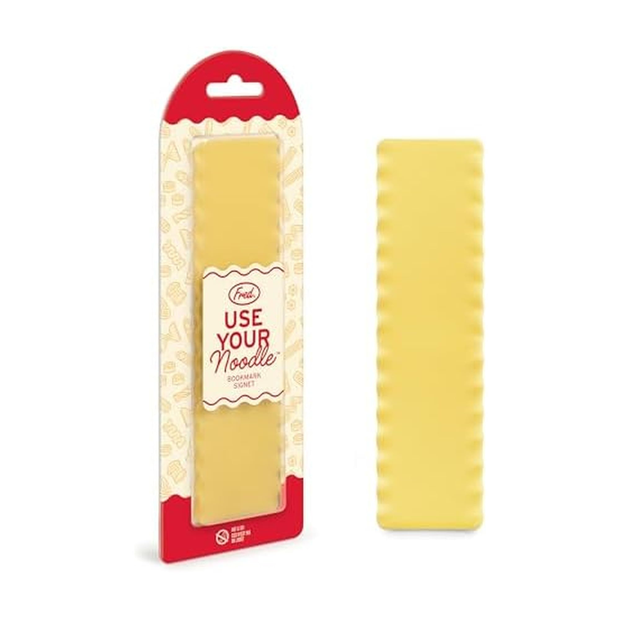 Genuine Fred USE Your Noodle Lasagna Noodle Bookmark, Thin Flexible Silicone, 6" Tall, Great Gift for Book and Pasta Lovers