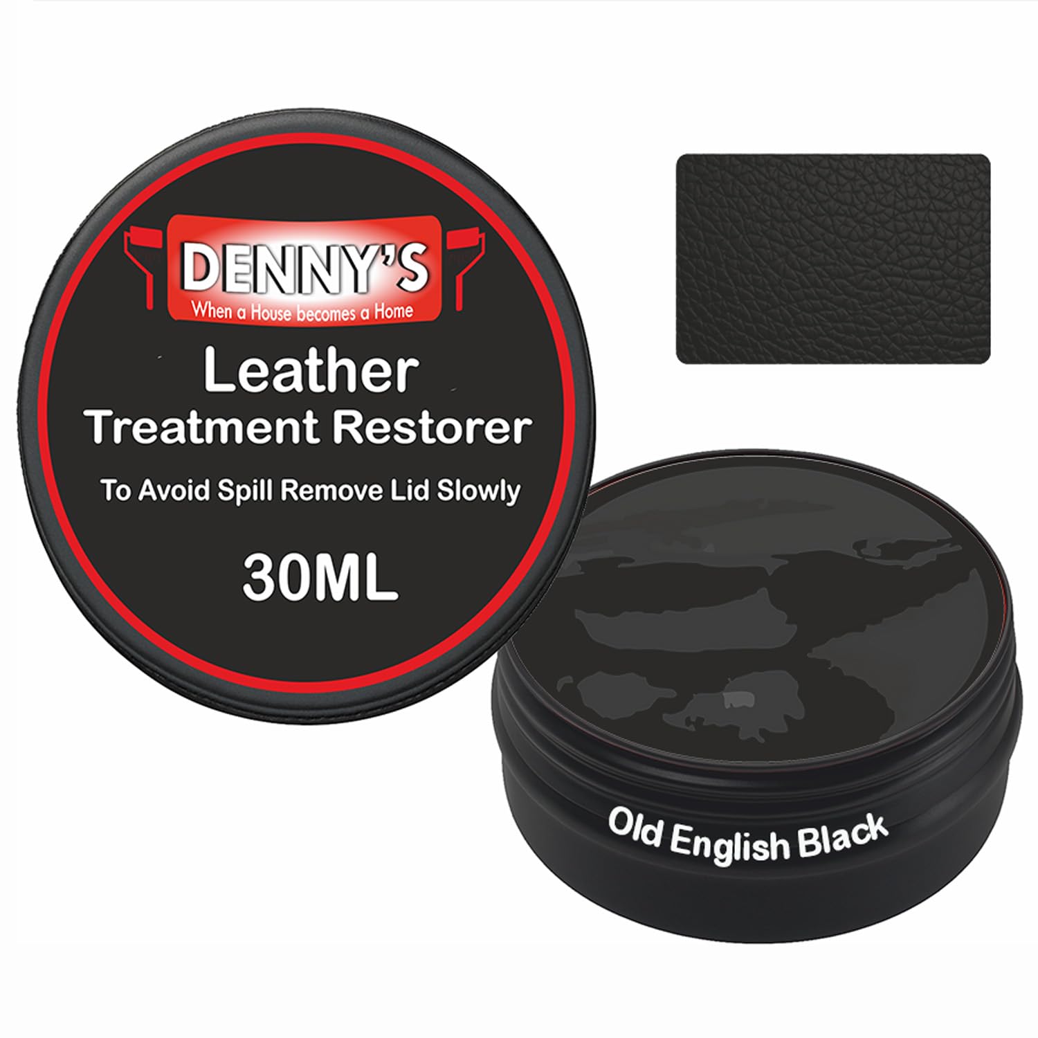 SCOOBYS PAINTS BACK IN THE MIX Leather Colour Restorer Recolouring Balm Repair Treatment for Faded & Worn Absorbent Leather Furniture, Sofas, Chairs (8 Old English Black, 30ML Tin)