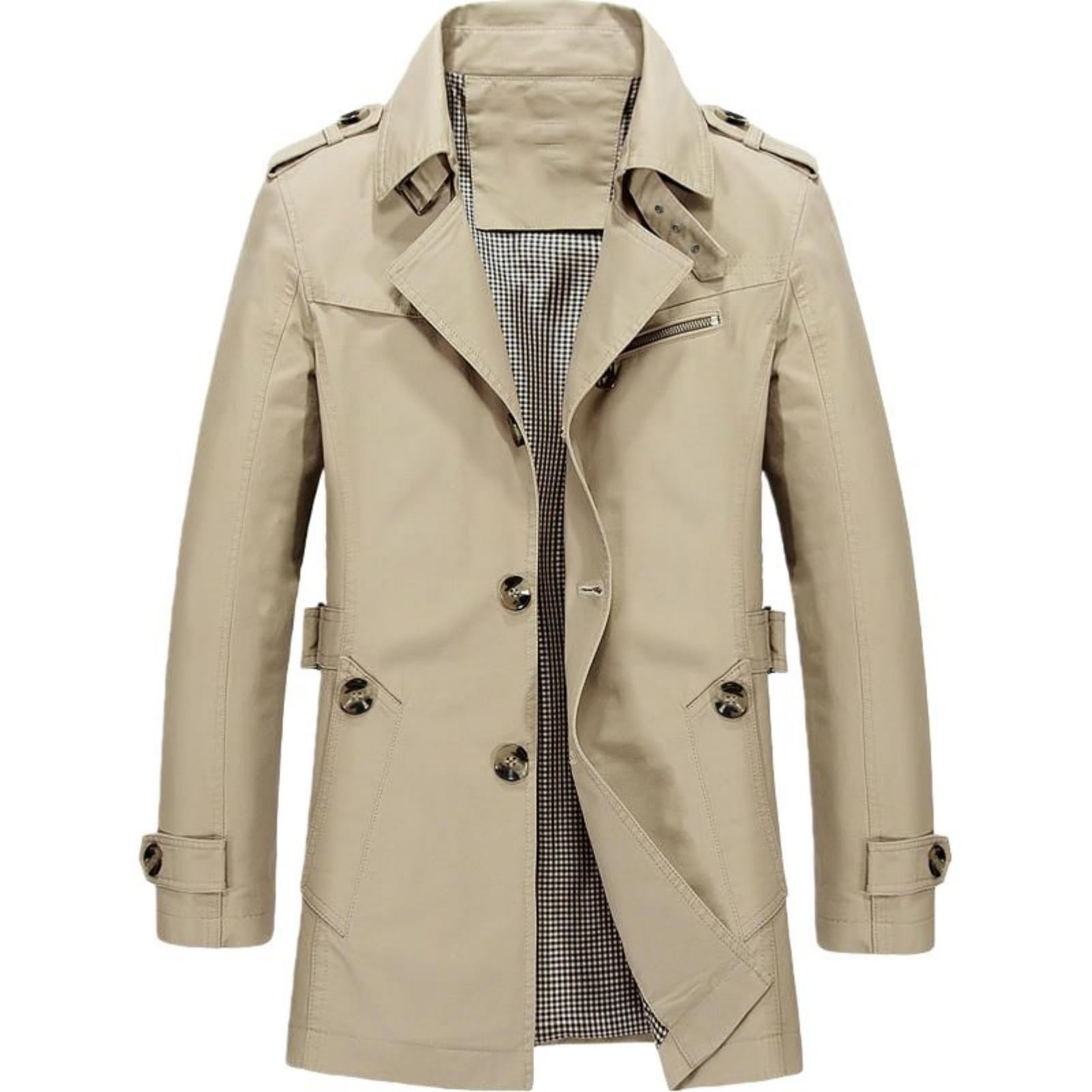 Trench da uomo in cotone, stile casual, primavera/autunno