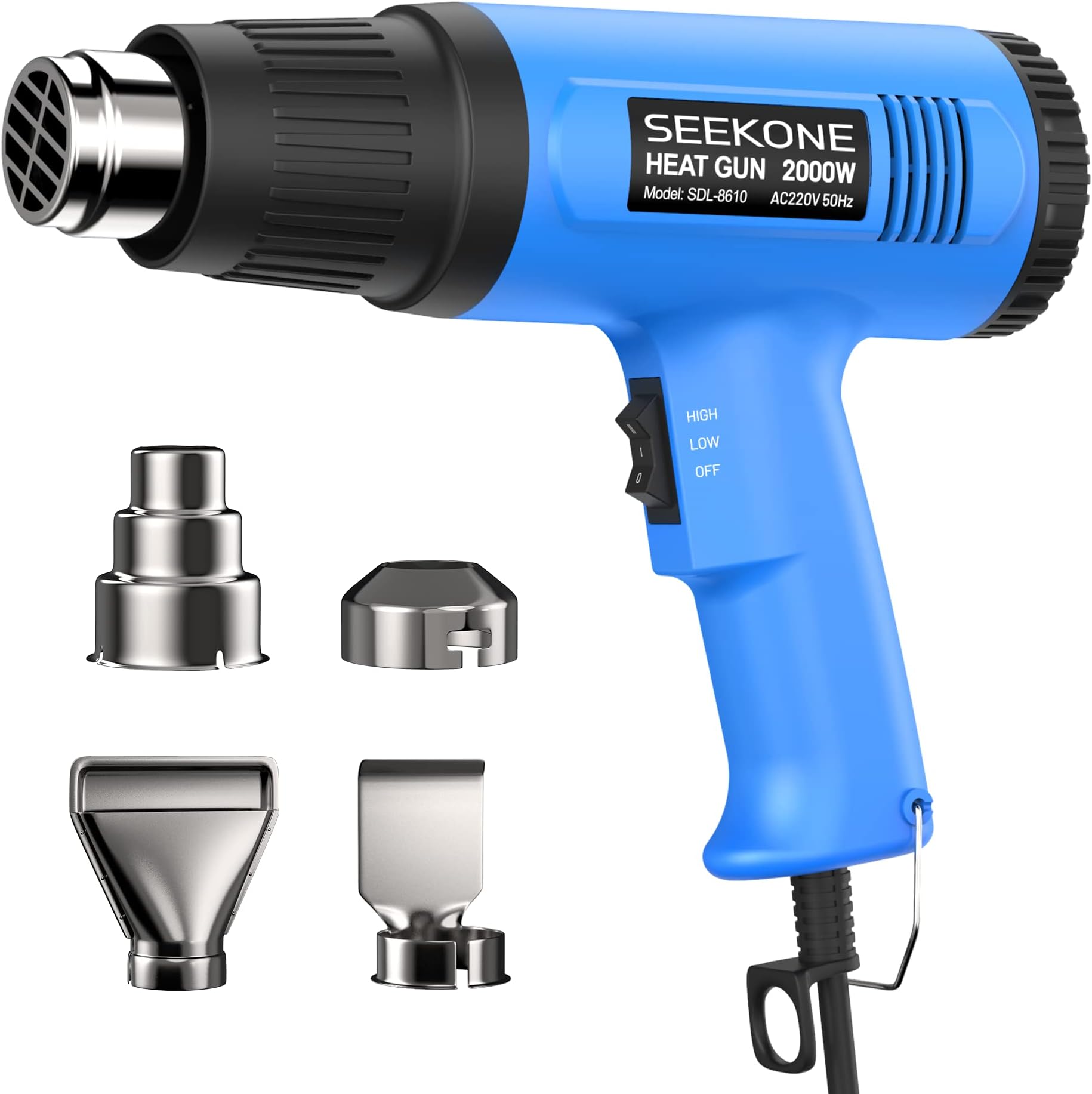 VonHaus Heat Gun 2000W 350℃ & 550℃ Paint Stripper, Hot Air Gun w/ 2