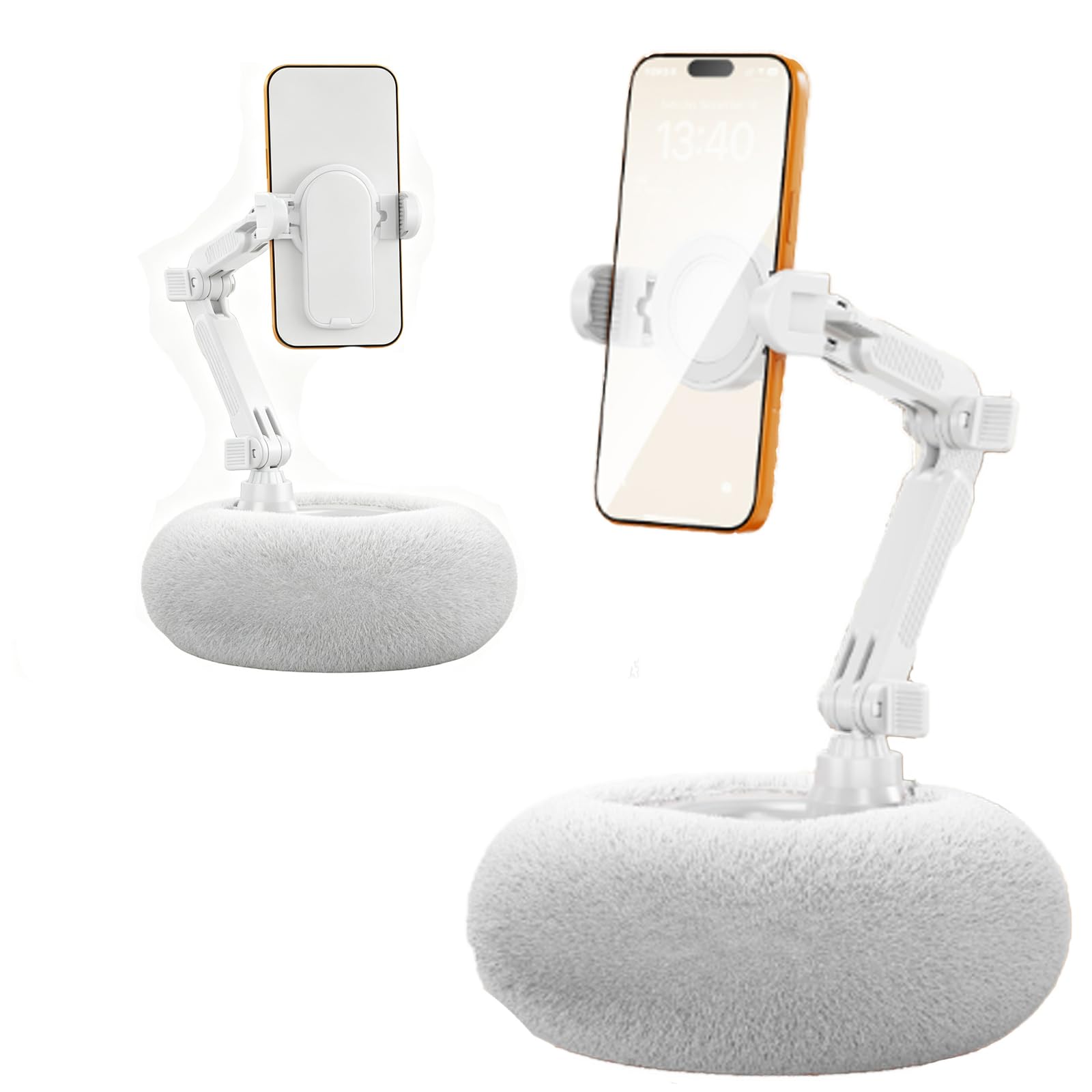 Generico Supporto Magnetico,Supporto per Cuscino in Peluche | morbido tessuto felpato,girevole 360°,per tablet, telefono e lettori elettronici,supporto per tablet,telefono da letto