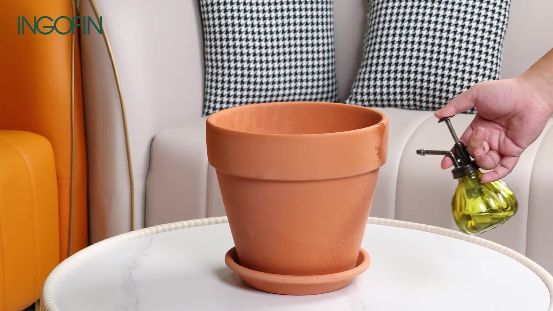 Amazon.com: INGOFIN 12 Inch Terracotta Pot with Saucer - Ceramic