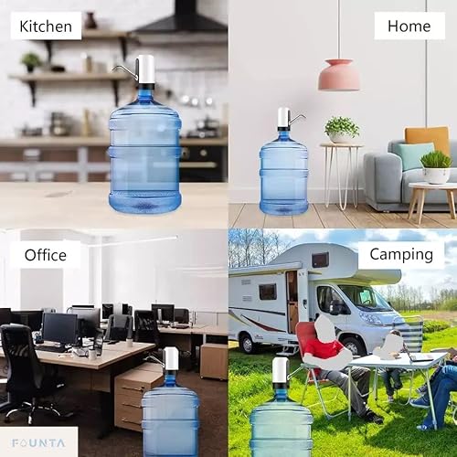 Founta Life Electric Water Dispenser Pump - Food Grade Pump Pressurized For Easy Dispensing - Battery Powered Water Dispenser Compatible W/ 2-5 Gallon Water Bottles - Ideal For Home/Office/Camping Use #TOP6