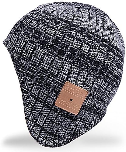 Rotibox Bluetooth Beanie Hat, Winter Outdoor Premium Knit Cap with Wireless Stereo Headphone Headset Earphone Speaker Mic Hands Free for Iphone Samsung Android Cell Phones,Best New Year