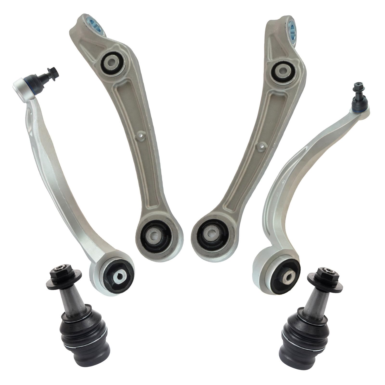 TRQ Front Left and Right Lower Control Arm with Ball Joint Set 6 Piece Compatible with 2012-2015 Audi A4 A4 Quattro 2013-2017 A5 Quattro 2013-2016