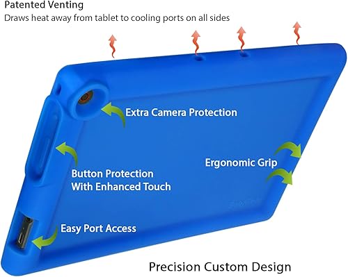 Miniatura 3 de BobjGear Bobj - Funda resistente para tablet Lenovo 10e Chromebook para niños, color azul (pez murciélago)
