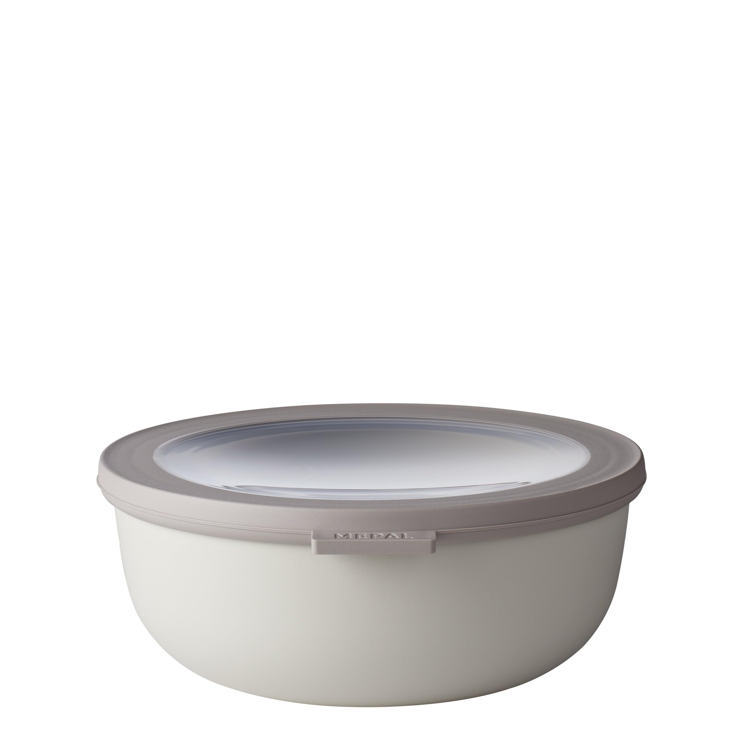 Mepal – Multi Bowl Cirqula Rectangular – Food Storage Container with Lid - Suitable as Airtight Storage Box for the Fridge & Freezer, Microwave Container & Servable Dish – 1250 ml – Nordic White