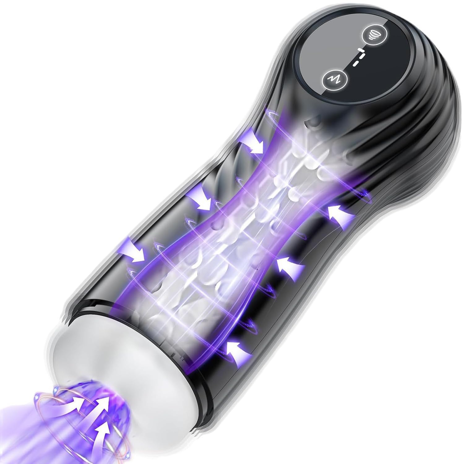 Generico Giocattoli Sessuali Che Si Masturbano per Uomini Elettrici con 7 modalità di Aspirazione E modalità di Vibrazione, Display LCD Tascabile Figa Pompino Vibratore del Pene Anelli del Pene