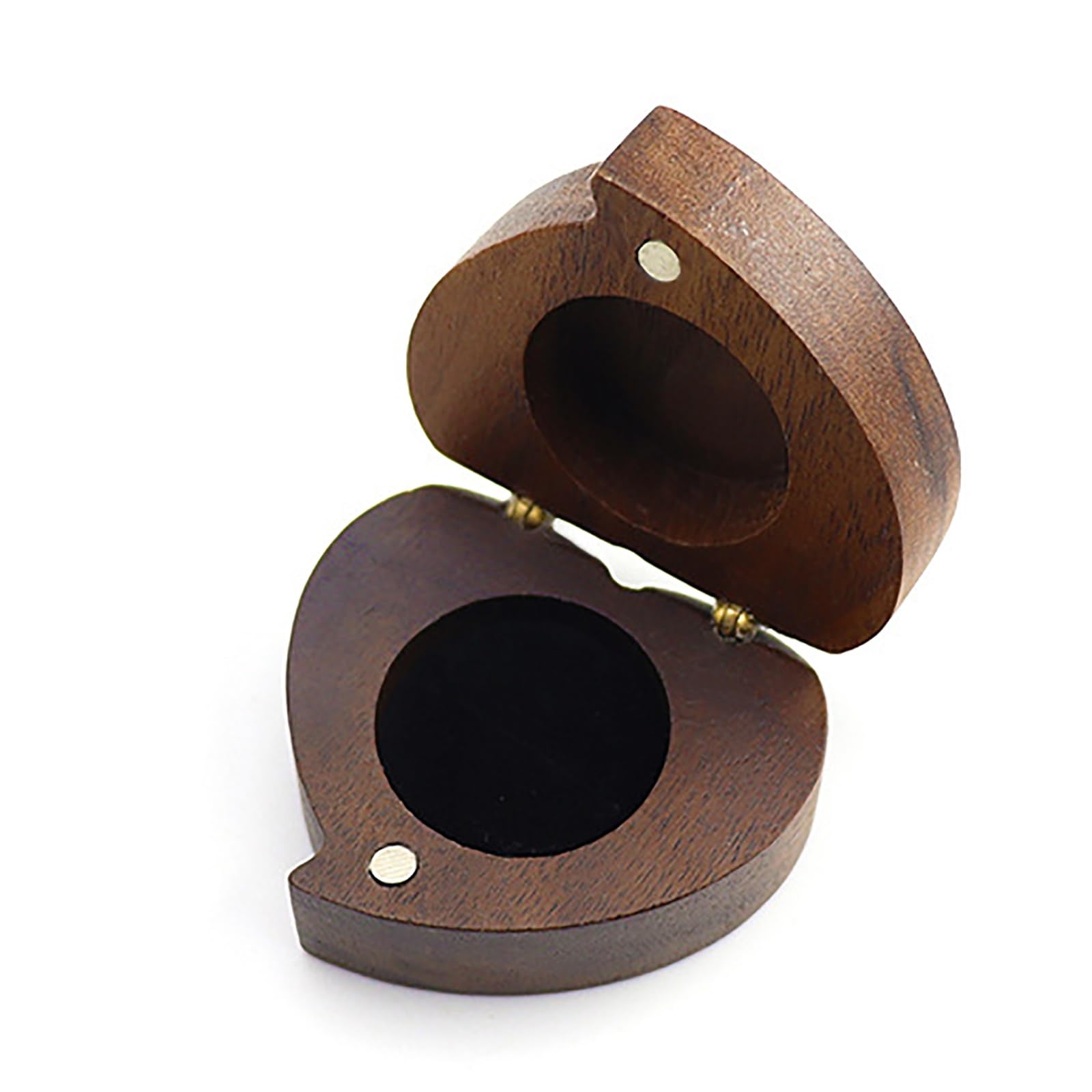 DUMRALBQE Wooden Ring Box Heart Shaped Wooden Ring Boxes for Storage and Placement(Noir)