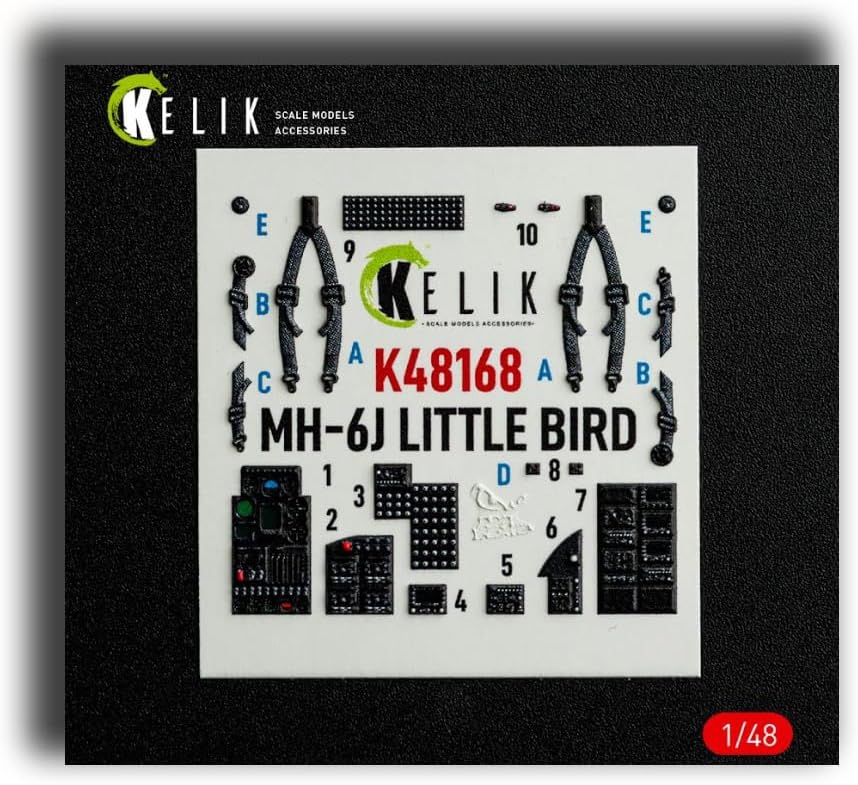 K48168 1/48 MH-6J Little Bird - Interior 3D Decals for ICM kit Kelik