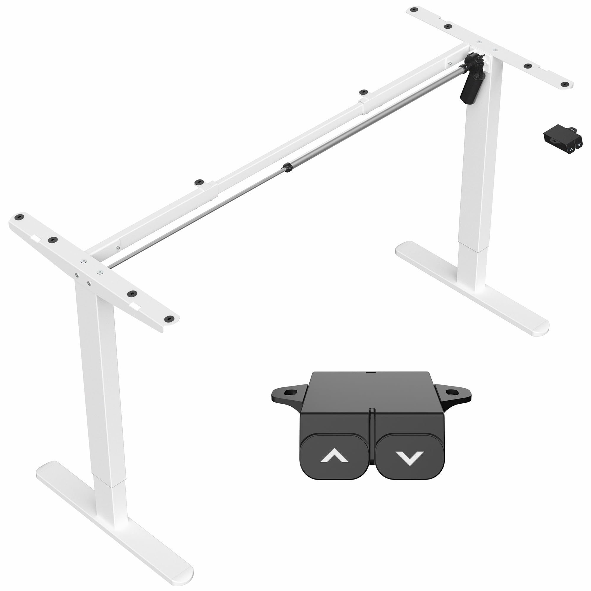 VIVO Electric Stand Up Desk Frame Workstation Single Motor Ergonomic Standing Height Adjustable Base with Simple Controller White