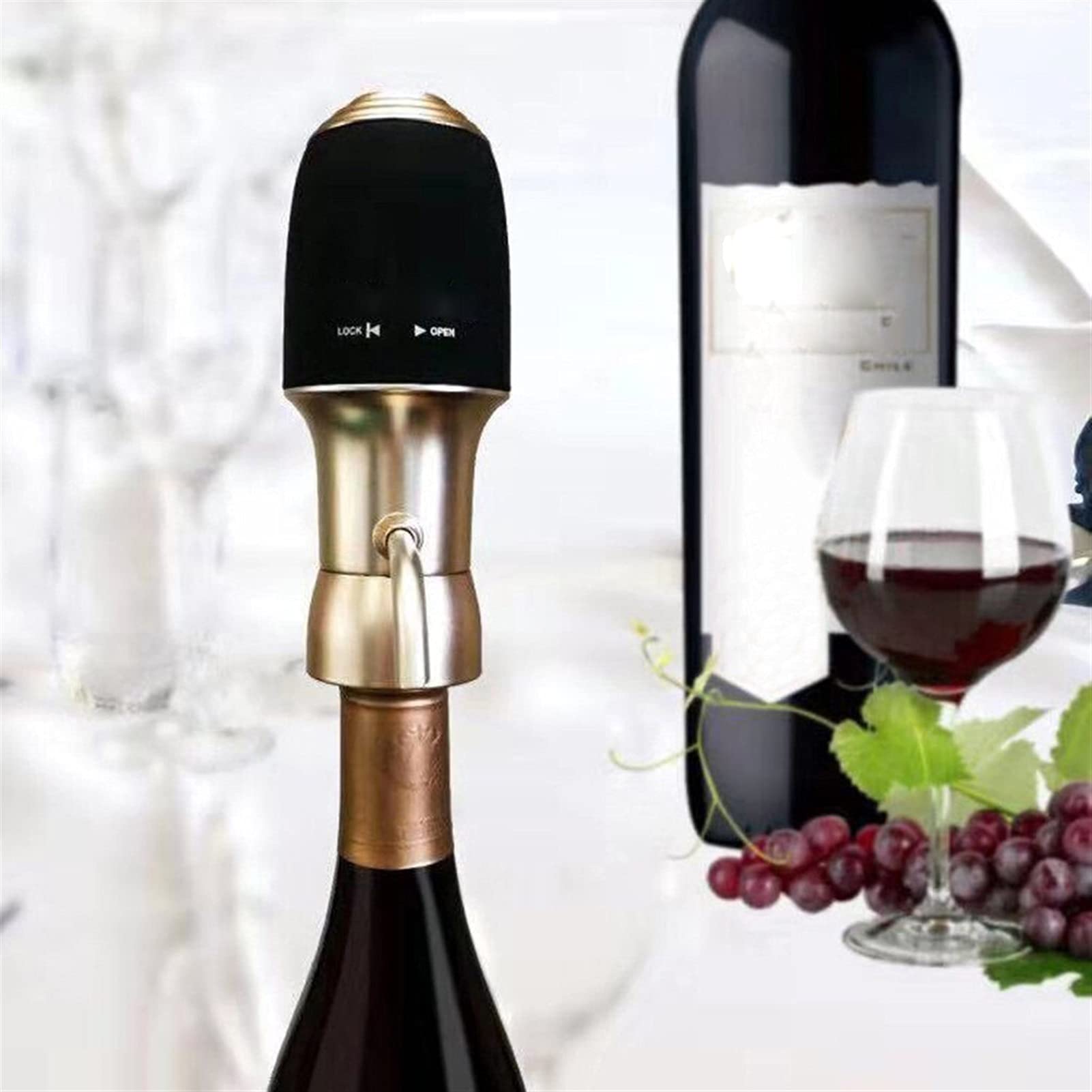 Verificadores de licores Wine Pourer Intelligent Decanter Wine Aeroator Wine Regals One-Touch Portátil Presión Aire Aireador Aireador Cocina Herramienta Restaurantes, Buques de Vino.