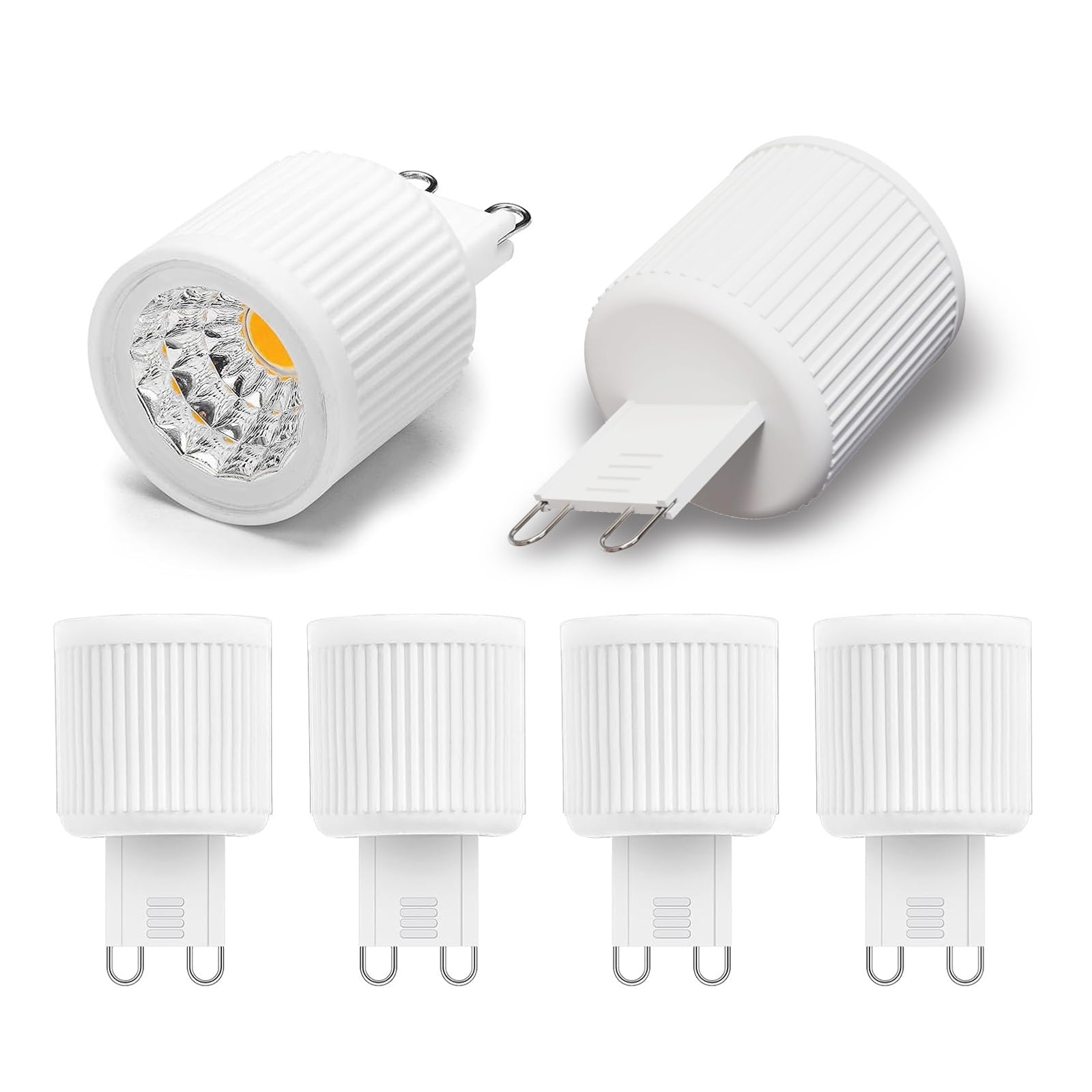 BVCL G9 LED Spot Bulb 1.5W Equiv 20W Halogen, 150lm 230V Non-Dimmable No Flicker Ceramic Base 38° High Lifespan for Crystal Chandelier Microwave, 5 Pieces(Warm White 3000K)