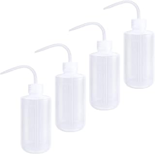4 Pack Squeeze Bottle Wash Bottle 250ml, Plastic Safety Water Squeeze Bottle with Narrow Mouth for Scientific Lab, Gardening
