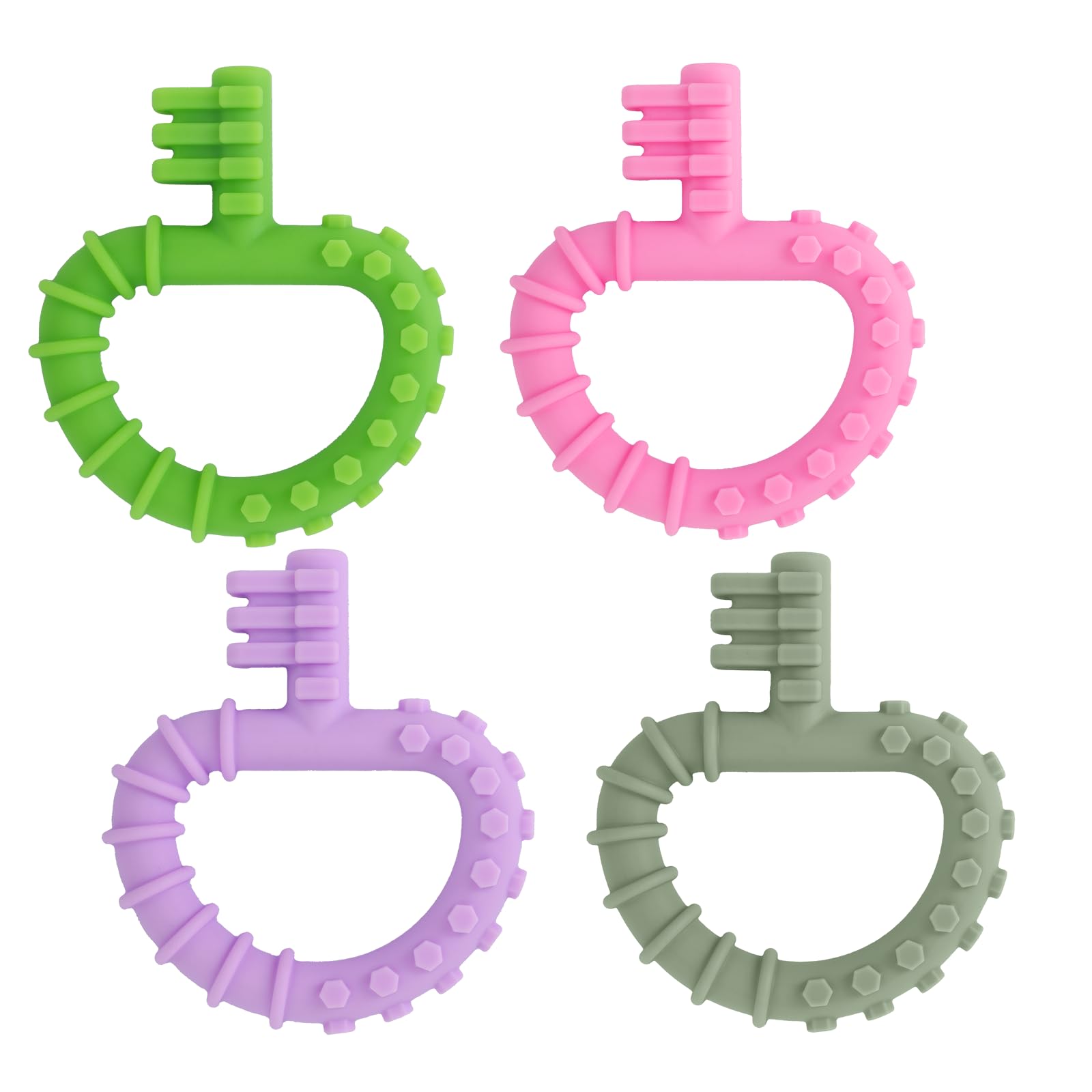 ORUZA Sensory Chew Toys, 4 Pack Silicone Chewy Toys
