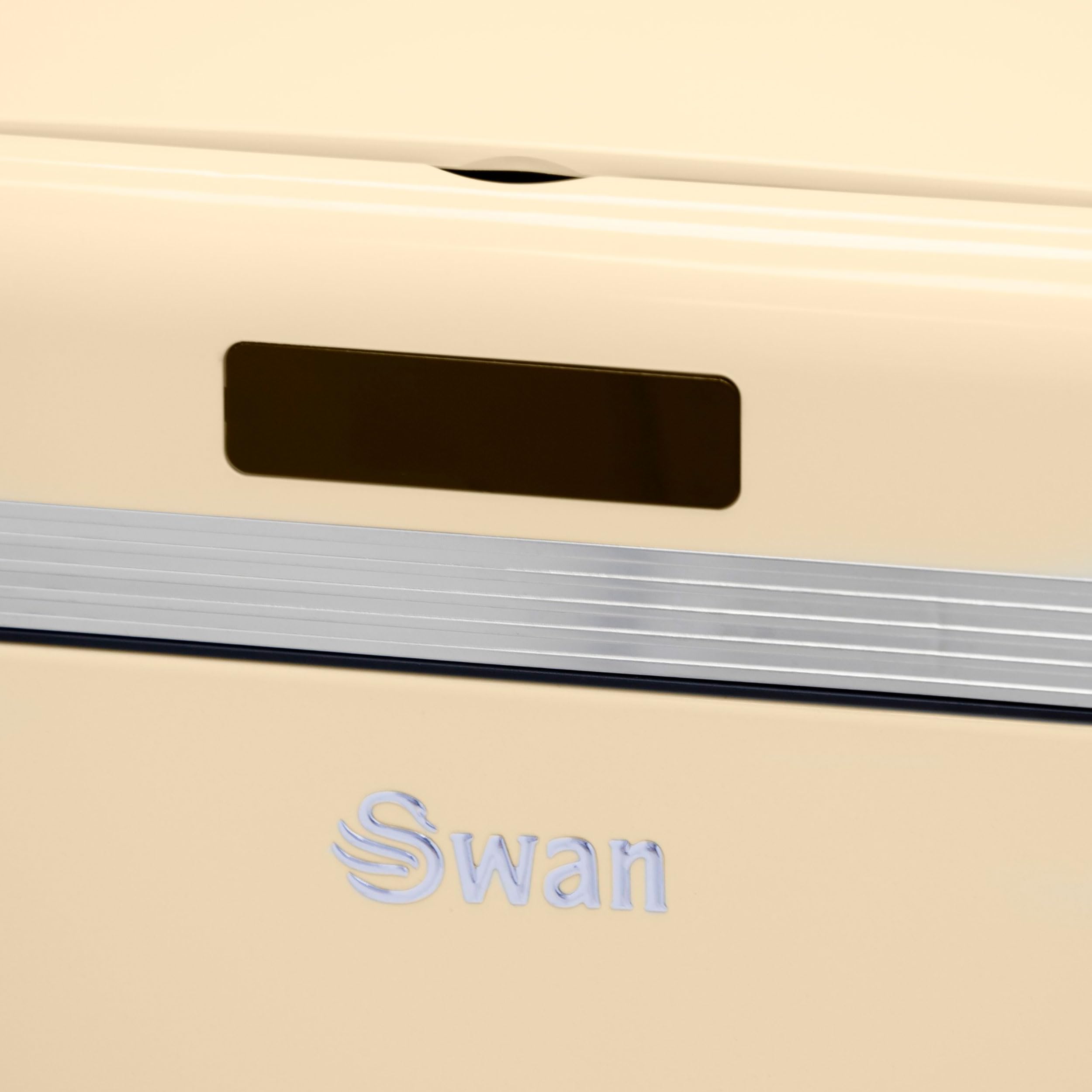 Swan Retro kosz na śmieci automatyczny kuchenny czujnik ruchu 45 litrów metalowy inteligentny kosz na śmieci o dużej pojemności vintage design krem