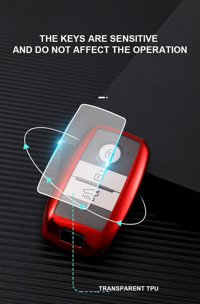KUNIO Key Fob Cover Fit for Kia K3 Ceed Optima Soul Proceed Sorento Key Protection Cover Keychain TPU Key Holder 3 Buttons
